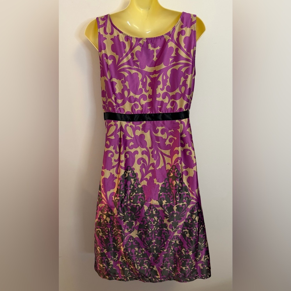dELiA*s Purple and Black Floral Midi Dress - Picture 2 of 6